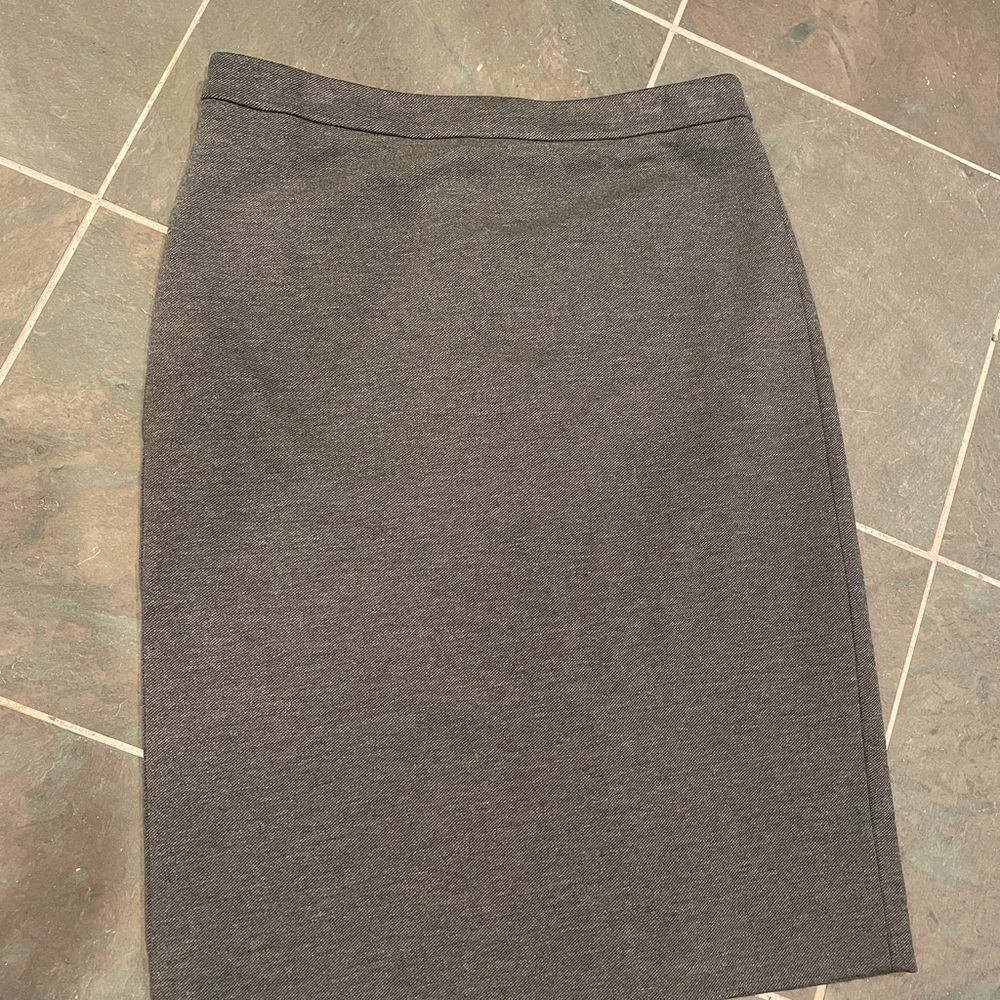 J. Crew Gray Knee-Length Pencil Skirt